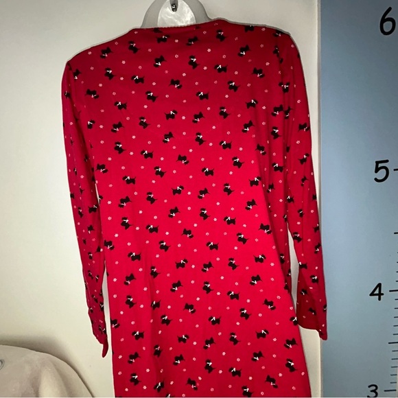 Charter Club Intimates Red w/Black Scotty Dogs All Over Nightgown Large - Picture 7 of 10